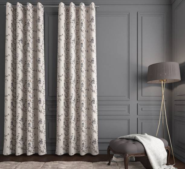 future homez 214 cm (7 ft) Cotton Room Darkening Door Curtain (Pack Of 2)
