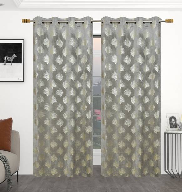 Stackers 152 cm (5 ft) वेल्वेट खिड़की पर्दा (2  का पैक)