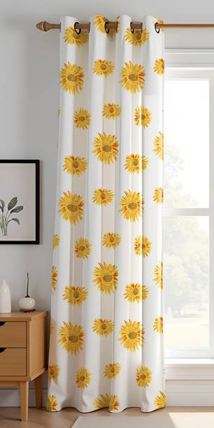 HOMEMONDE 274.32 cm (9 ft) Long Door Cotton Room Darkening Curtain Single Curtain
