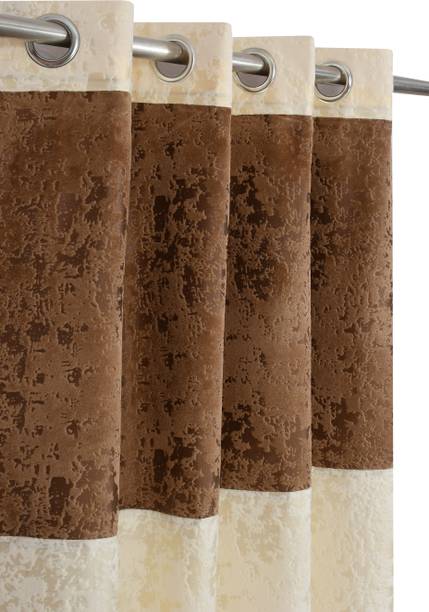 Home Stylish 274 cm (9 ft) Long Door Velvet Blackout Curtain Single Curtain