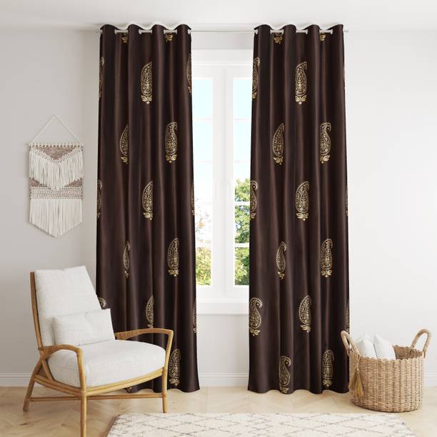 Laksha Trader Store 213 cm (7 ft) Door Polyester Room Darkening Curtain (Pack Of 2)