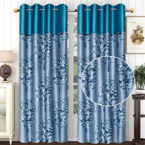 DARSHANAM WORLD 214 cm (7 ft) Door Polyester Semi Transparent Curtain (Pack Of 2)