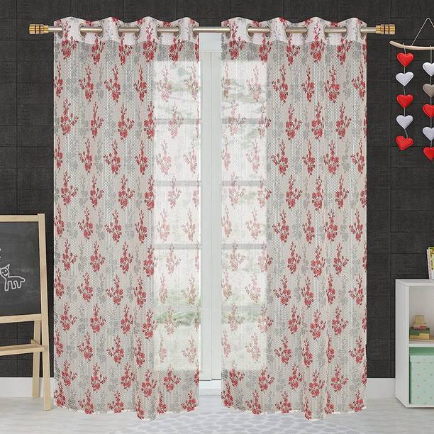 LAfiona 273 cm (9 ft) Net Transparent Long Door Curtain (Pack Of 2)