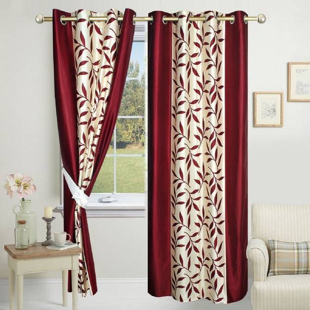 Sehbhagi 213.36 cm (7 ft) Door Polyester Semi Transparent Curtain (Pack Of 2)