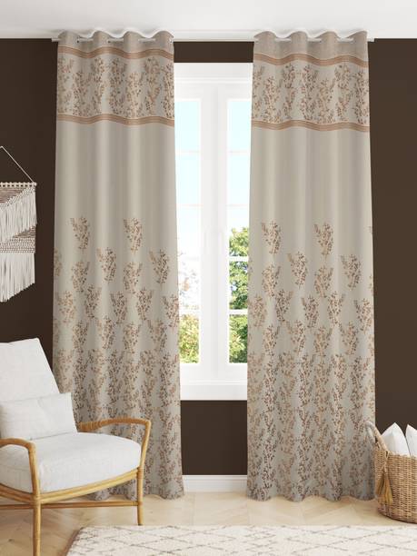 Kraftiq Homes 274 cm (9 ft) Long Door Jacquard Room Darkening Curtain (Pack Of 2)