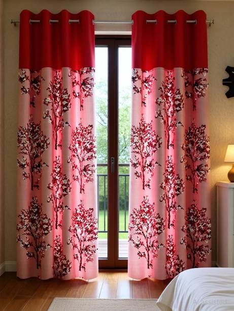 Fashion String 153 cm (5 ft) Window Polyester Semi Transparent Curtain (Pack Of 2)