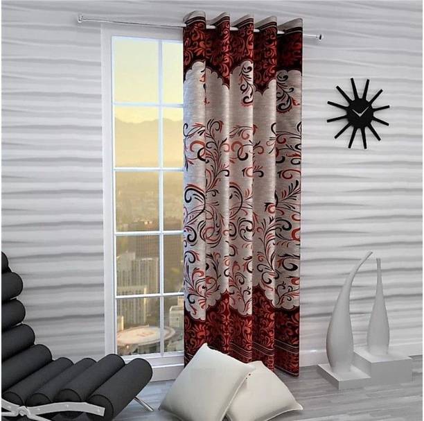 CURTLE 153 cm (5 ft) Door Polyester Semi Transparent Curtain Single Curtain