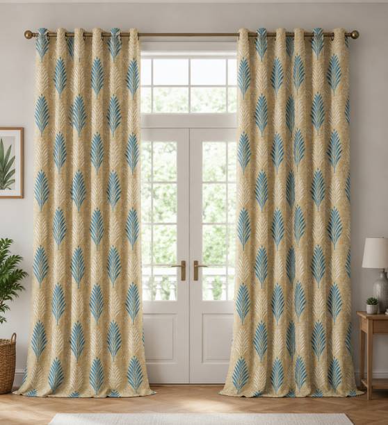Govindika 152 cm (5 ft) Window Cotton, Polycotton Room Darkening Curtain (Pack Of 2)