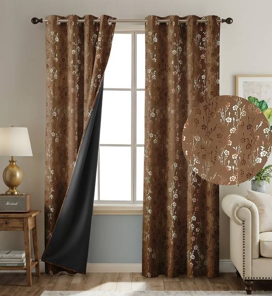 FABDRAPE 243.84 cm (8 ft) Shower Polyester Blackout Curtain (Pack Of 2)