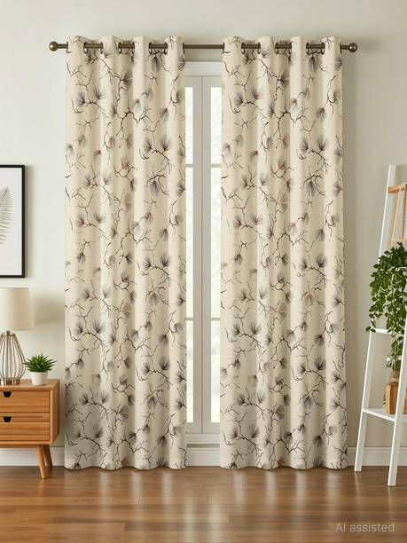 Galaxy Drape 274 cm (9 ft) Long Door Velvet Room Darkening Curtain (Pack Of 2)