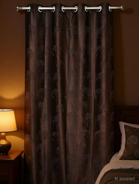 Shivkirpa 213 cm (7 ft) Door Polyester Semi Transparent Curtain Single Curtain