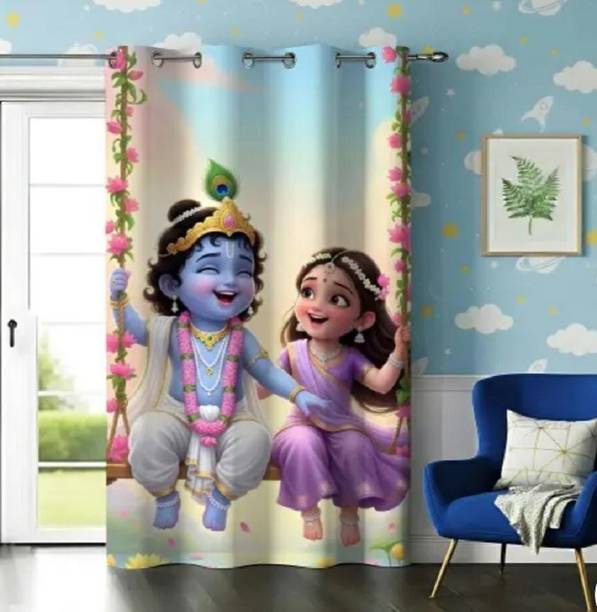 Tarman 213 cm (7 ft) Door Polyester Room Darkening Curtain Single Curtain