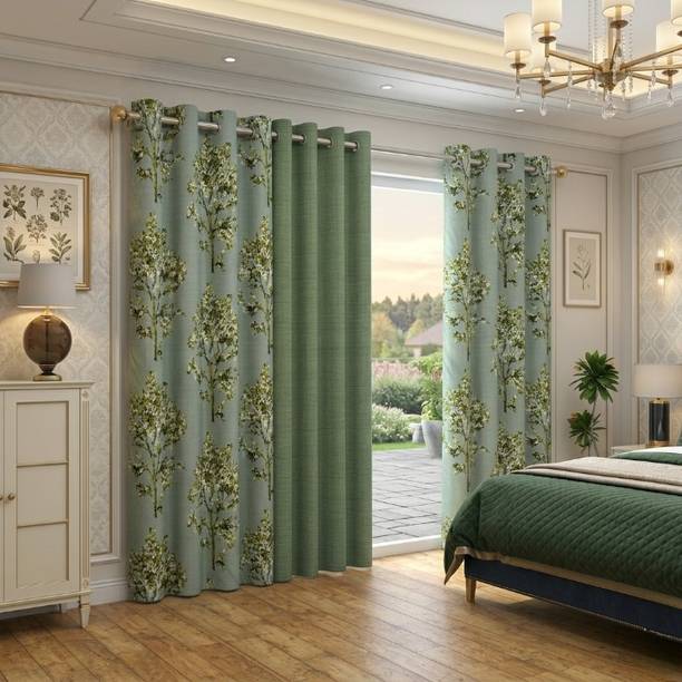 PRAKHARYA 274 cm (9 ft) Long Door Polyester Semi Transparent Curtain (Pack Of 3)