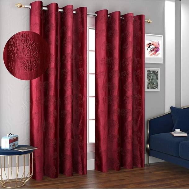 DTODEXPRESS 152.4 cm (5 ft) Polyester Room Darkening Window Curtain (Pack Of 2)