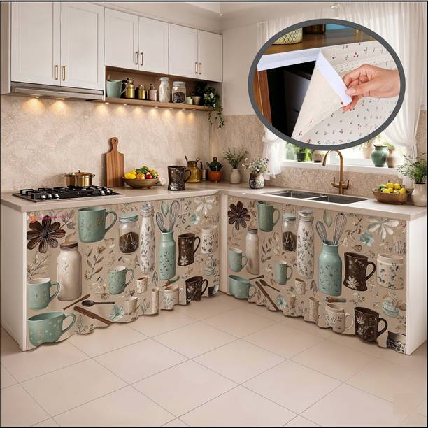 DARSHANAM WORLD 150 cm (5 ft) Kitchen Sink Polyester Semi Transparent Curtain (Pack Of 2)