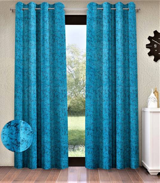 Home Sizzler 153 cm (5 ft) Velvet Room Darkening Window Curtain (Pack Of 2)