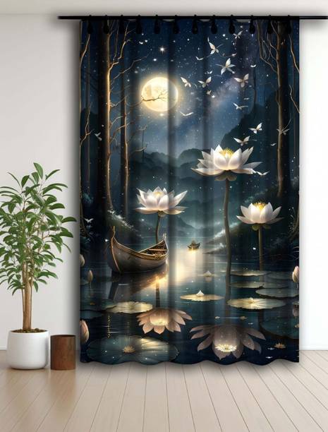 SVHM HOME DECOR 213 cm (7 ft) Door Polyester Room Darkening Curtain Single Curtain