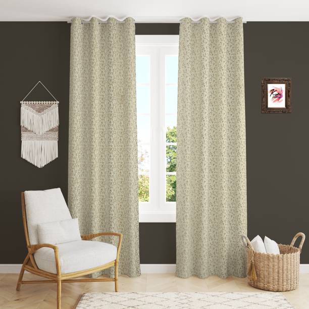 CARLTON LONDON 274 cm (9 ft) Polyester Blackout Long Door Curtain (Pack Of 2)
