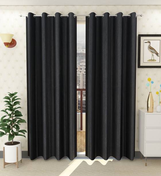 Tanishka Fabs 213 cm (7 ft) Polyester Semi Transparent Door Curtain (Pack Of 2)