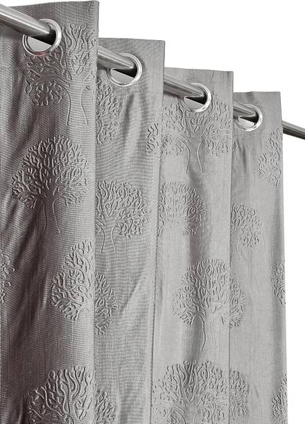 UPTODECOR 274 cm (9 ft) Long Door Polyester Semi Transparent Curtain (Pack Of 2)
