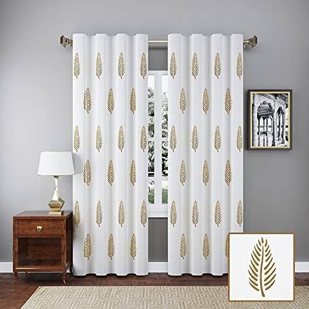 LINENWALAS 183 cm (6 ft) Cotton Semi Transparent Window Curtain (Pack Of 2)
