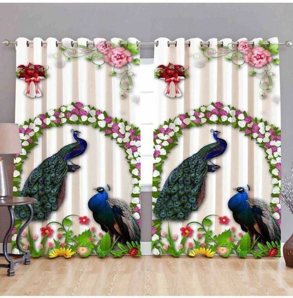 AH ARTSY HOME 154 cm (5 ft) Window Polyester Room Darkening Curtain Single Curtain