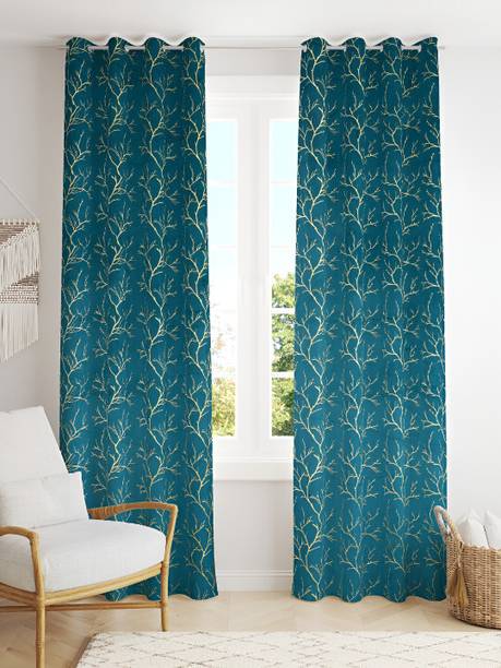 GD Fashion 223 cm (7 ft) Door Velvet Room Darkening Curtain (Pack Of 2)