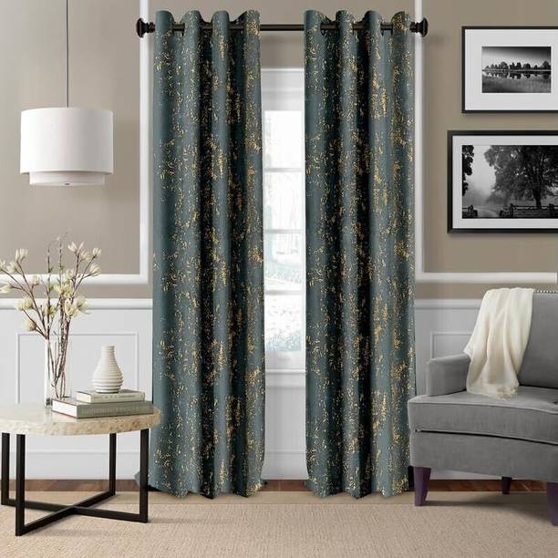 ZUDO THE CREATIVE HOMES 152 cm (5 ft) Window Polyester Blackout Curtain (Pack Of 2)