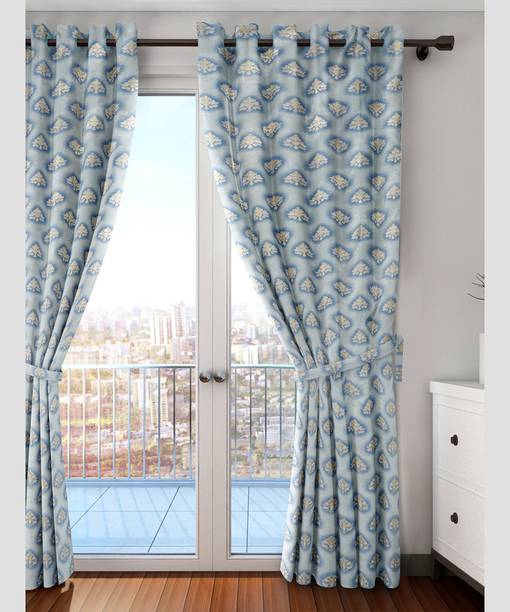 CARLTON LONDON 213 cm (7 ft) Door Polyester Room Darkening Curtain (Pack Of 2)