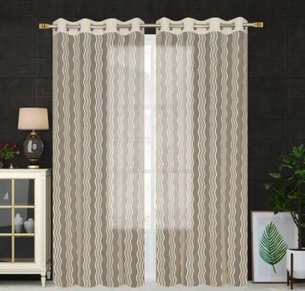DTODEXPRESS 152.4 cm (5 ft) Window Polyester Semi Transparent Curtain (Pack Of 2)