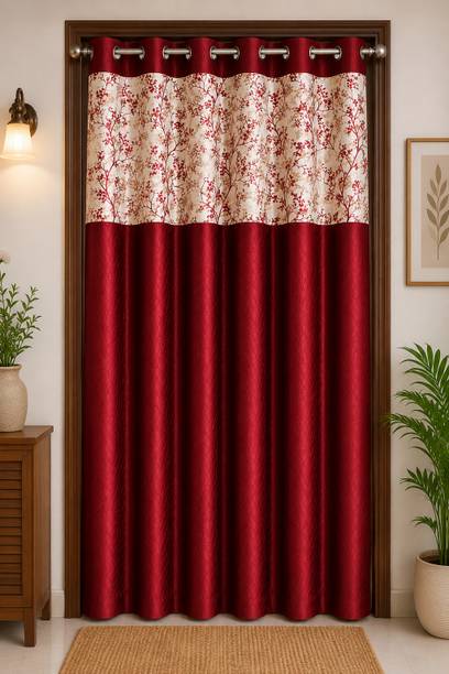 Pixo 213 cm (7 ft) Door Polyester Semi Transparent Curtain Single Curtain