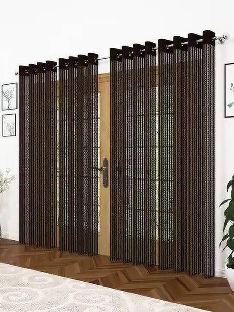 KL Decor 213 cm (7 ft) Polyester Transparent Door Curtain (Pack Of 2)