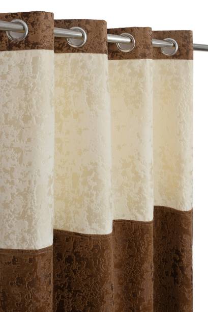 Home Stylish 274 cm (9 ft) Long Door Velvet Blackout Curtain Single Curtain