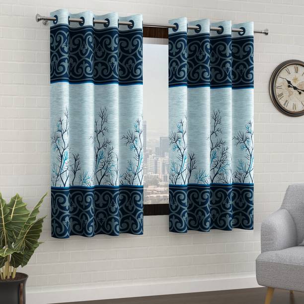 Story@home 152 cm (5 ft) Polyester Semi Transparent Window Curtain (Pack Of 2)