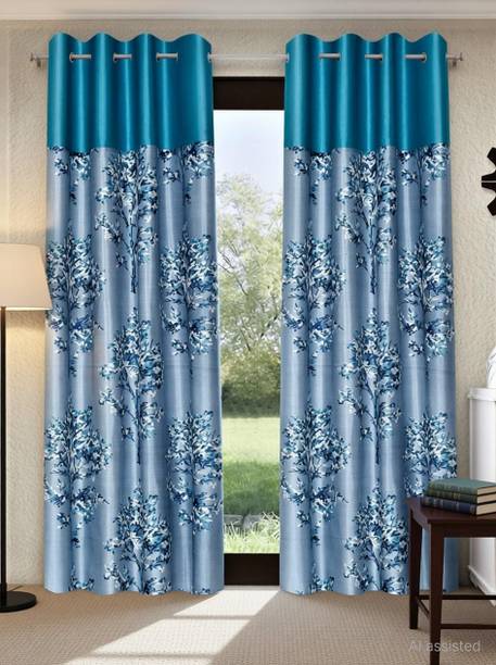 Fashion String 153 cm (5 ft) Window Polyester Semi Transparent Curtain (Pack Of 2)