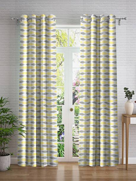 Cortina 210 cm (7 ft) पॉलिएस्टर दरवाज़ा पर्दा (2  का पैक)