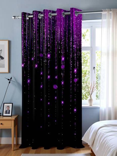 CURTAINRY 213.36 cm (7 ft) Door Polycotton Room Darkening Curtain Single Curtain