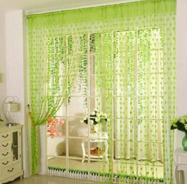 NIKITA ENTERPRISE 213 cm (7 ft) Polyester Semi Transparent Door Curtain (Pack Of 2)