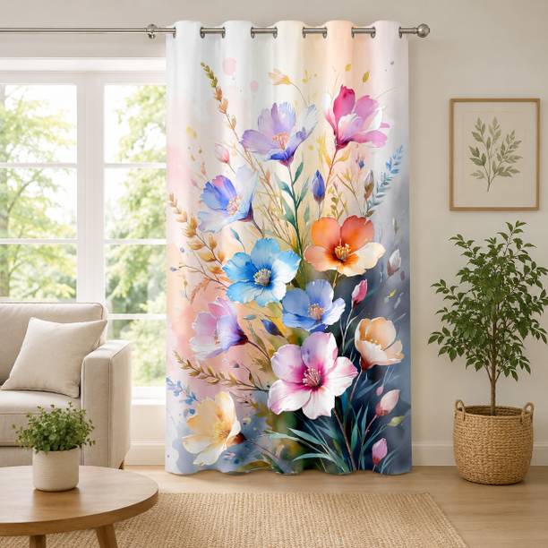 DREAMORA FASHION 213 cm (7 ft) Door Polyester Room Darkening Curtain Single Curtain