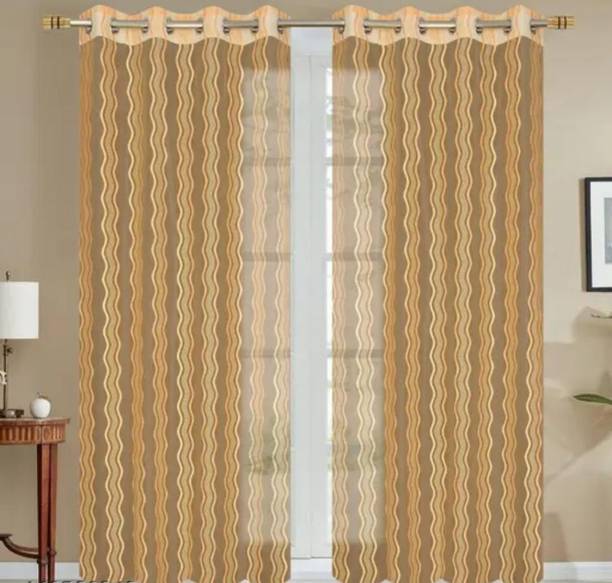 DTODEXPRESS 152.4 cm (5 ft) Window Polyester Semi Transparent Curtain (Pack Of 2)