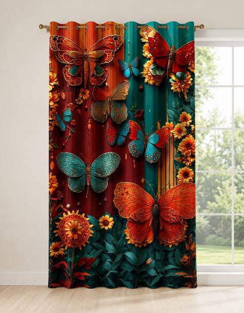 JAGDISH ENTERPRISE 152 cm (5 ft) Door Polyester Room Darkening Curtain Single Curtain