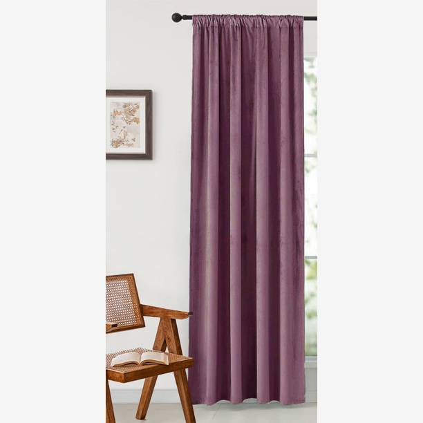 HOMEMONDE 274.32 cm (9 ft) Long Door Velvet Room Darkening Curtain Single Curtain