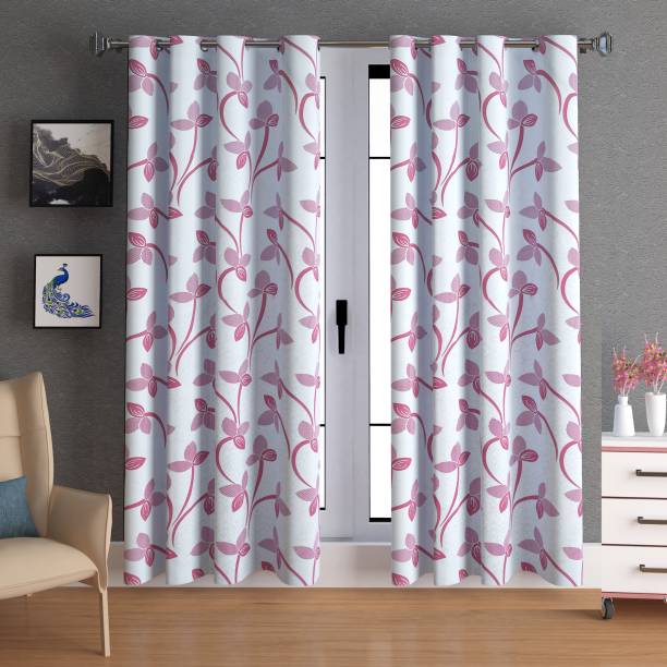 LA VERNE 214 cm (7 ft) Polyester Room Darkening Door Curtain (Pack Of 2)