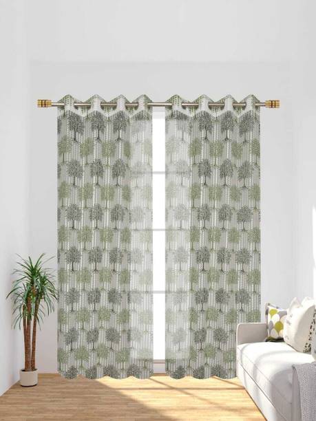 Assuja 152 cm (5 ft) Polyester Semi Transparent Window Curtain (Pack Of 2)
