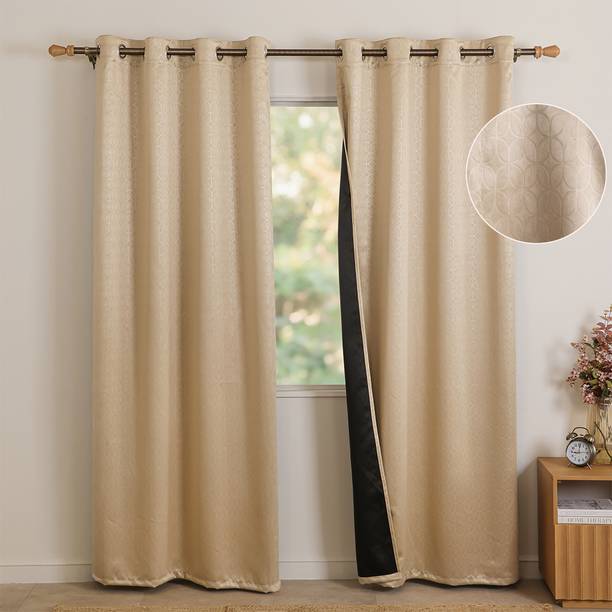 HOMEMONDE 243.84 cm (8 ft) Shower Polyester Blackout Curtain (Pack Of 2)