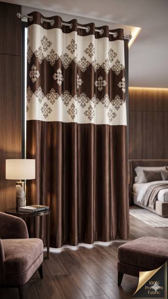 Rozy 274.32 cm (9 ft) Door Cotton Room Darkening Curtain (Pack Of 4)