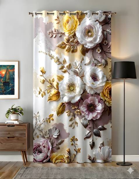 JAGDISH ENTERPRISE 213 cm (7 ft) Door Polyester Room Darkening Curtain Single Curtain