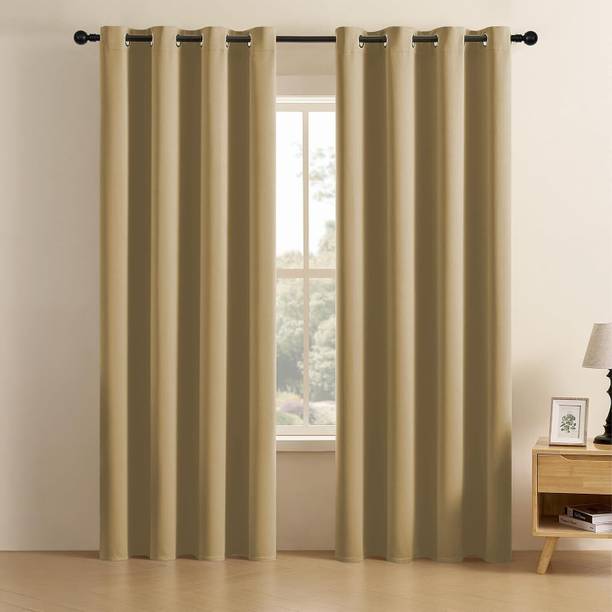 LINENWALAS 243.84 cm (8 ft) Shower Polyester Blackout Curtain (Pack Of 2)