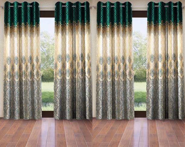 Home Sizzler 153 cm (5 ft) Window Polyester Semi Transparent Curtain (Pack Of 4)