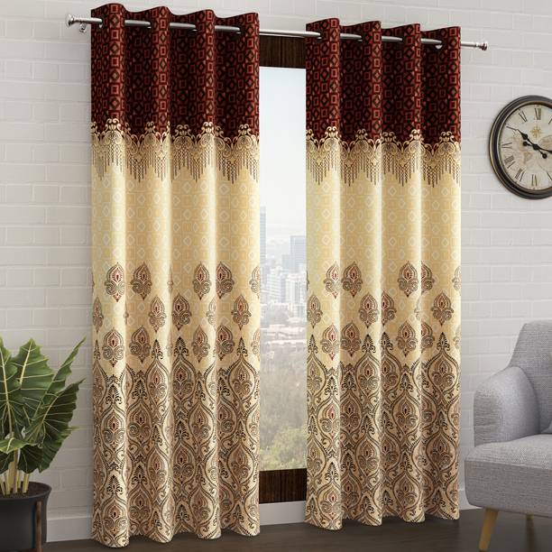 Story@home 215 cm (7 ft) Polyester Semi Transparent Door Curtain (Pack Of 2)